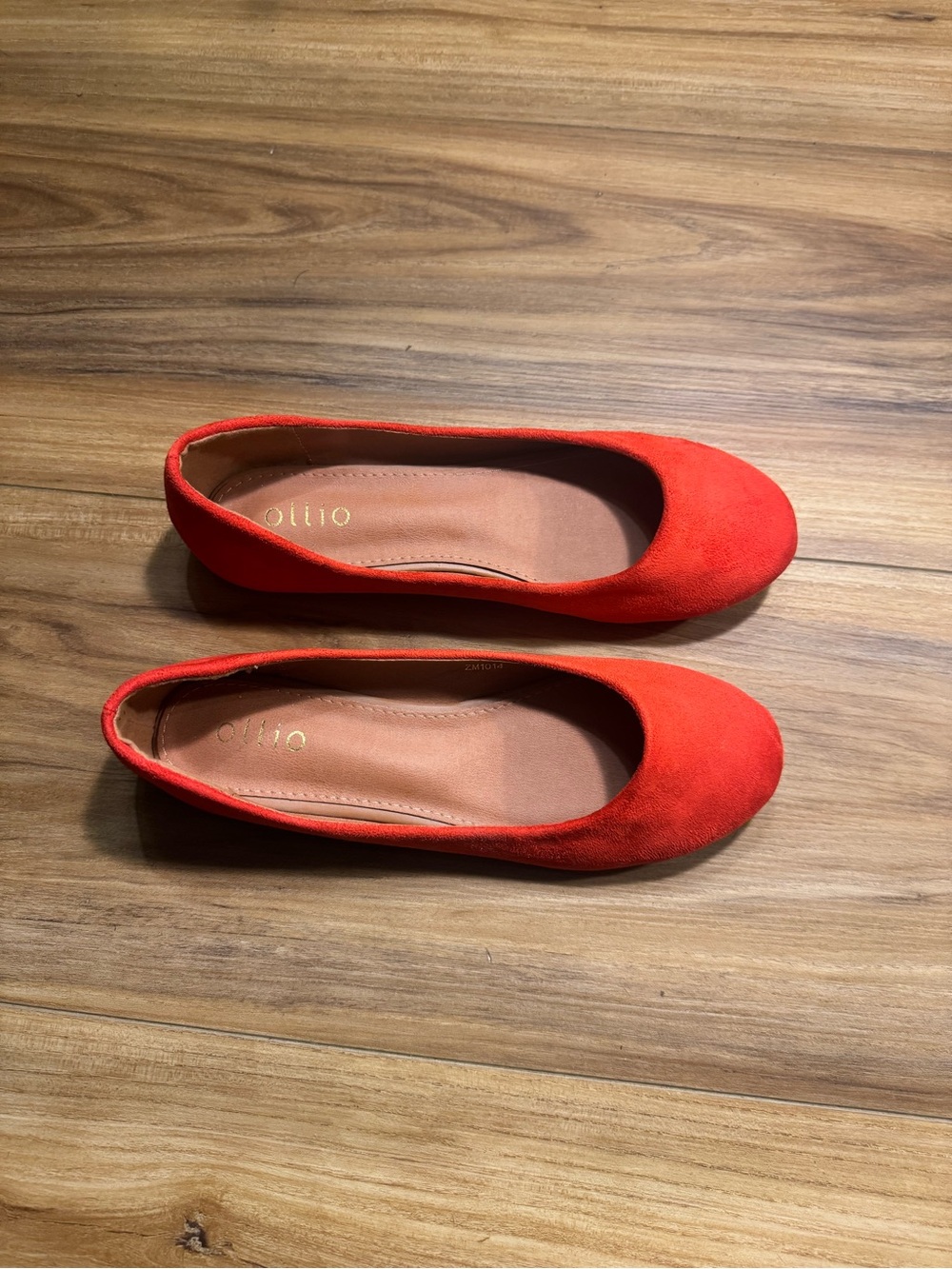Ollio brand Red Faux Suede Slip-On Ballet Flats